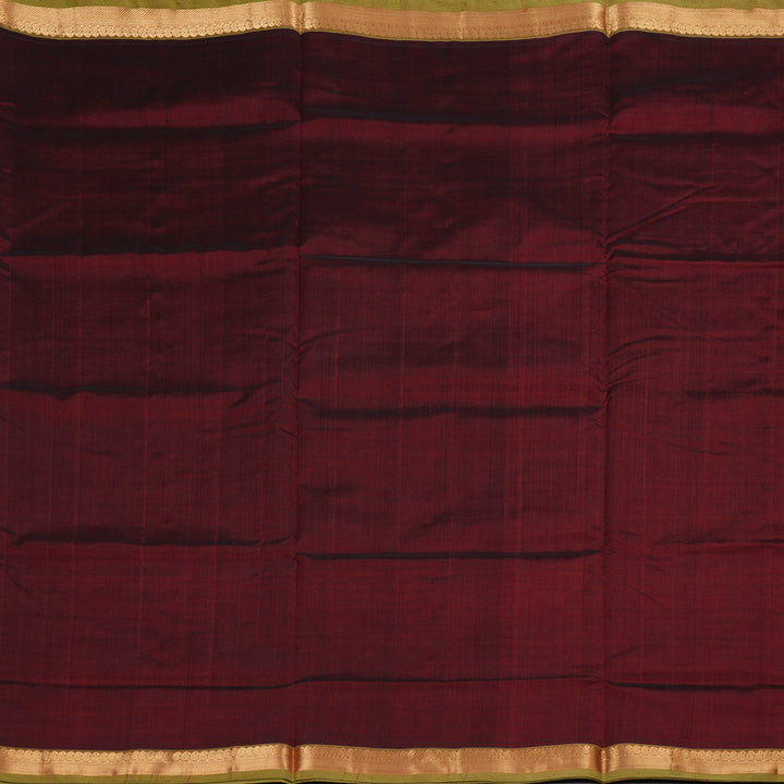 Hayagrivas Handloom Silk Cotton Saree in Vivid Wine Maroon SWBE809C1-6
