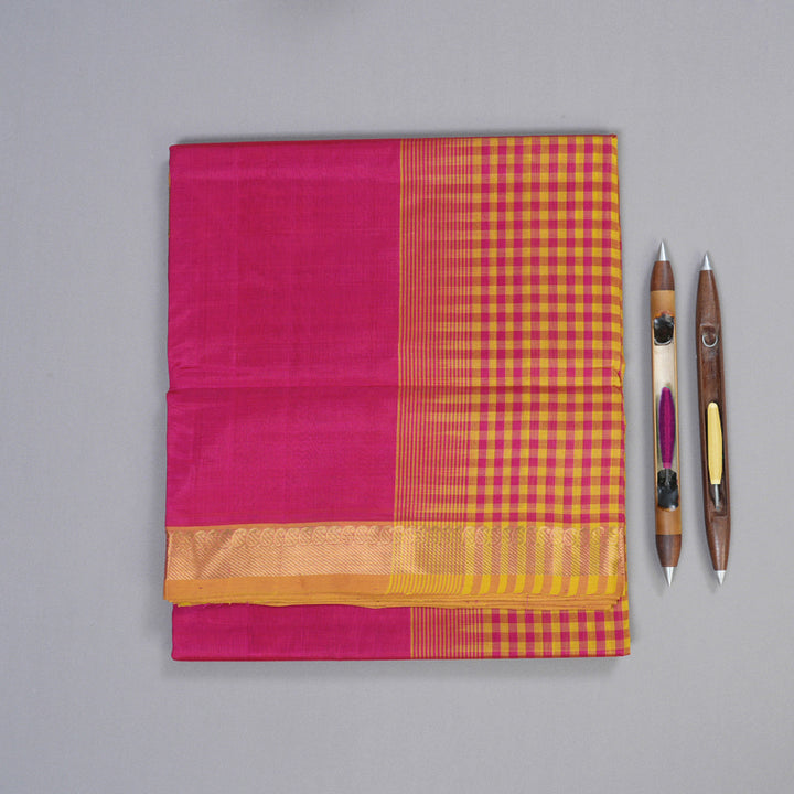 Hayagrivas Handloom Silk Cotton Saree in Enchanting Pink SWBE809C1-7