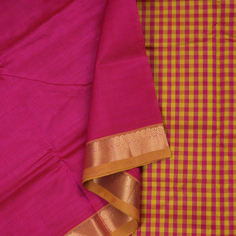 Hayagrivas Handloom Silk Cotton Saree in Enchanting Pink SWBE809C1-7