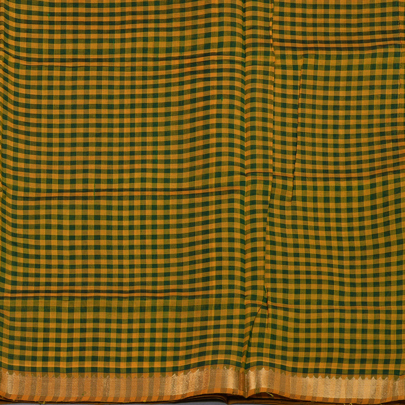 Hayagrivas Handloom Silk Cotton Saree in Strikign Bottle Green SWBE809C1-8