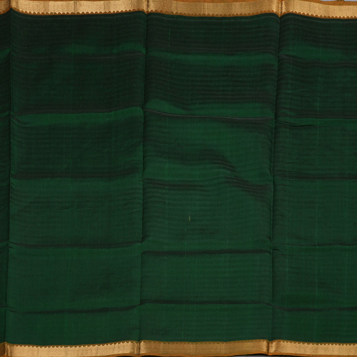 Hayagrivas Handloom Silk Cotton Saree in Strikign Bottle Green SWBE809C1-8