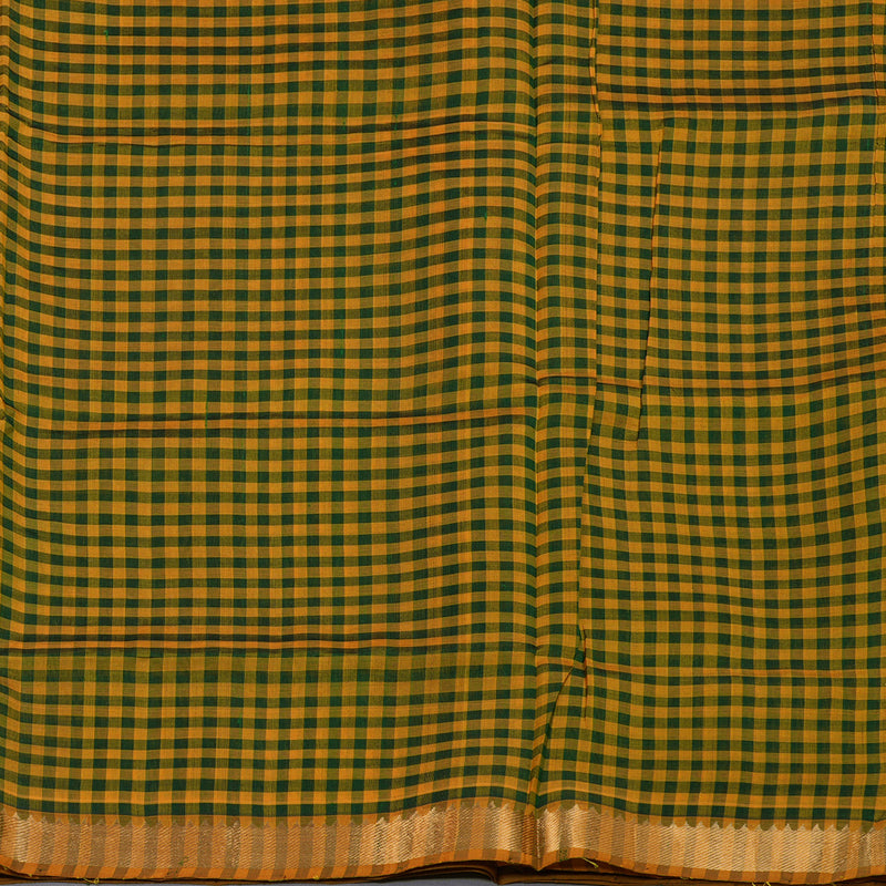 Hayagrivas Handloom Silk Cotton Saree in Strikign Bottle Green SWBE809C1-8