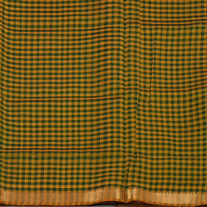 Hayagrivas Handloom Silk Cotton Saree in Strikign Bottle Green SWBE809C1-8