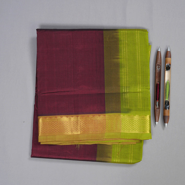 Hayagrivas Handloom Silk Cotton Saree in Opulent Plum Purple SWBE809C2-1
