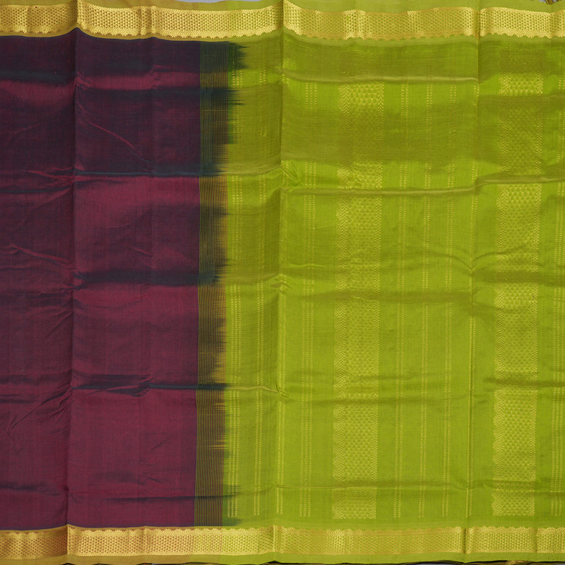 Hayagrivas Handloom Silk Cotton Saree in Opulent Plum Purple SWBE809C2-1