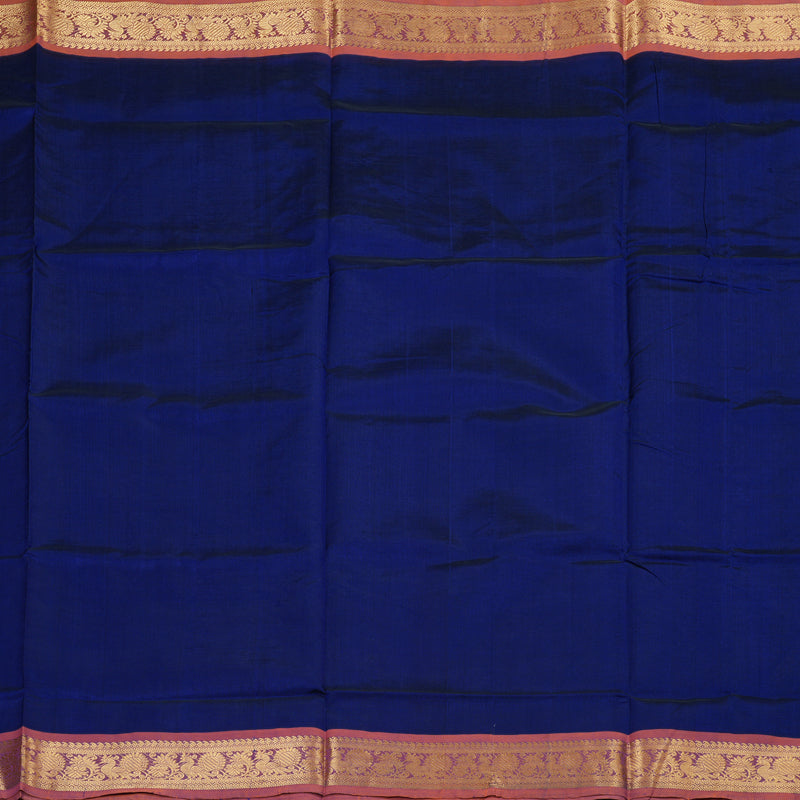 Hayagrivas Handloom Silk Cotton Saree in Mesmerizing Blue SWBE809C2-10