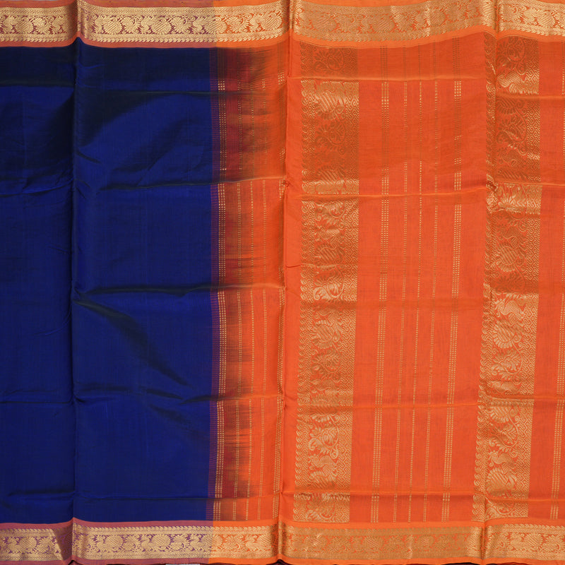 Hayagrivas Handloom Silk Cotton Saree in Mesmerizing Blue SWBE809C2-10