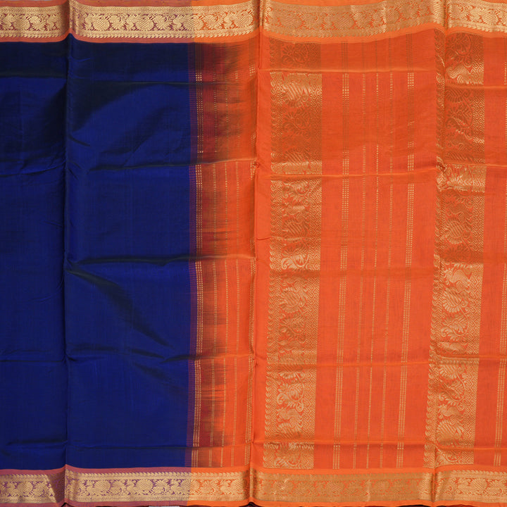 Hayagrivas Handloom Silk Cotton Saree in Mesmerizing Blue SWBE809C2-10