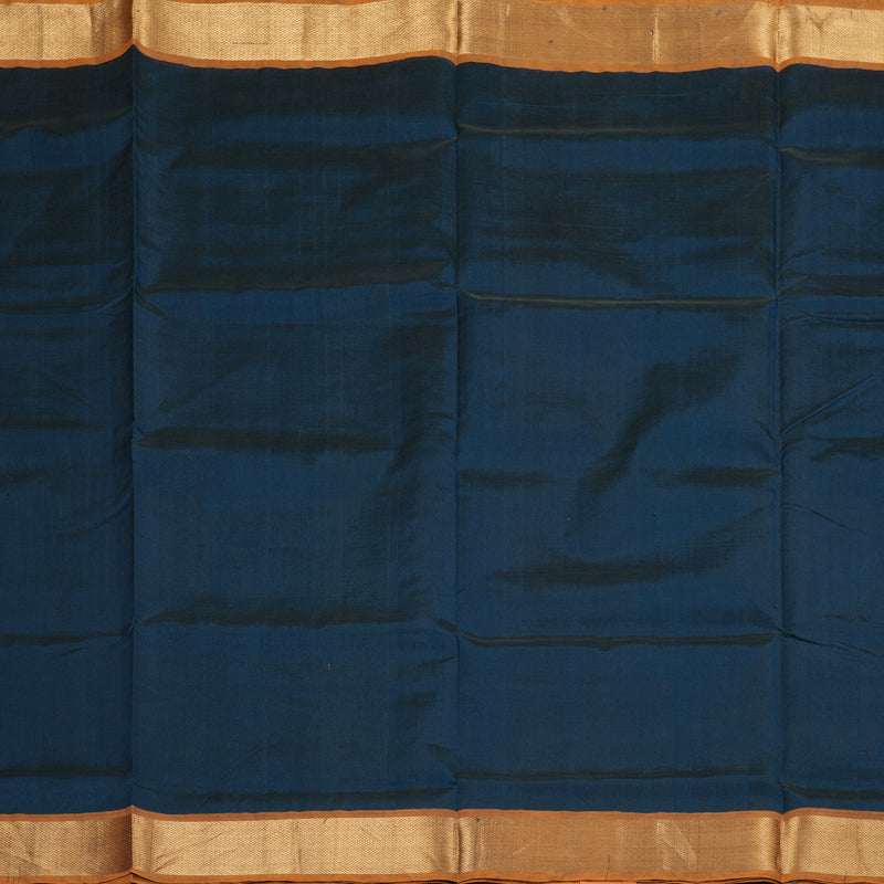 Hayagrivas Handloom Silk Cotton Saree in Ornate Dark Cobalt Blue SWBE809C2-12
