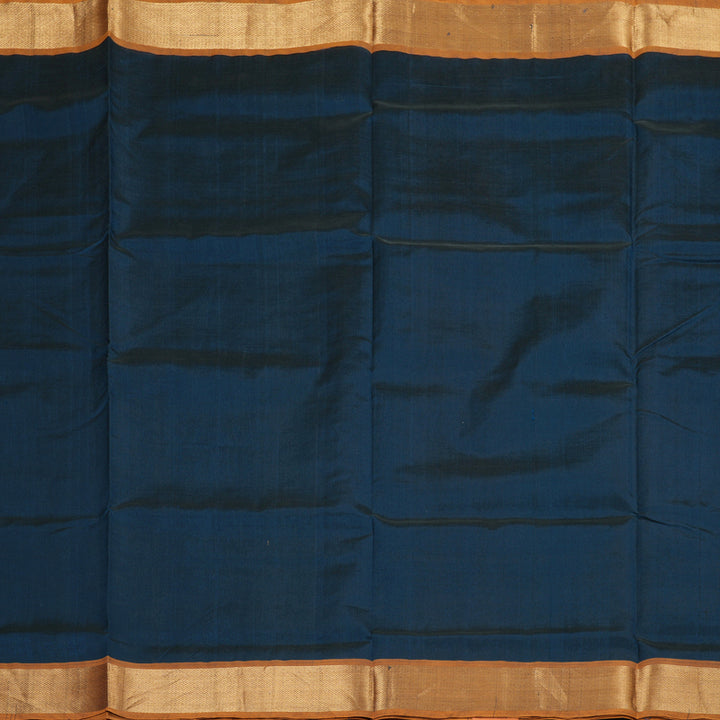 Hayagrivas Handloom Silk Cotton Saree in Ornate Dark Cobalt Blue SWBE809C2-12