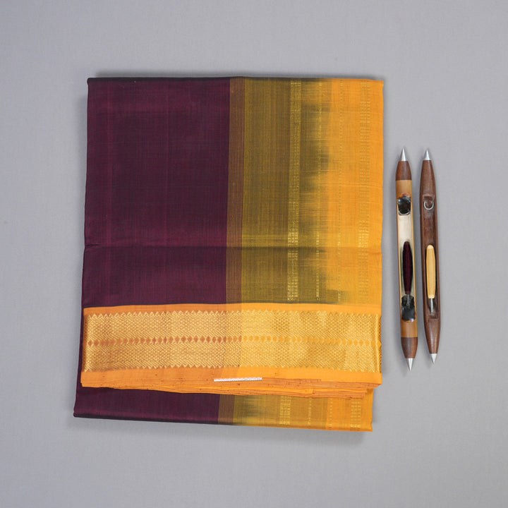 Hayagrivas Handloom Silk Cotton Saree in Graceful Brown SWBE809C2-6