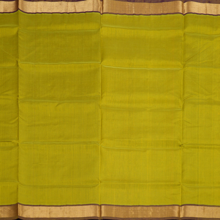 Hayagrivas Handloom Silk Cotton Saree in Bold Lemon Green SWBE809C2-7
