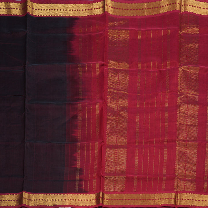 Hayagrivas Handloom Silk Cotton Saree in Majestic Dark Brown SWBE809C2-8