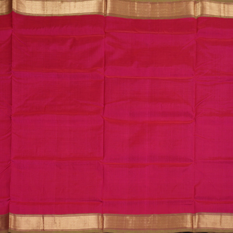 Hayagrivas Handloom Silk Cotton Saree in Resplendent Reddish Pink SWBE809C2-9