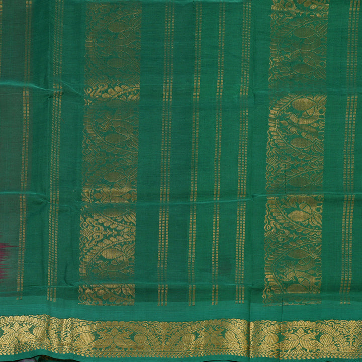 Hayagrivas Handloom Silk Cotton Saree in Sumptuous Reddish Pink SWBE809C3-1