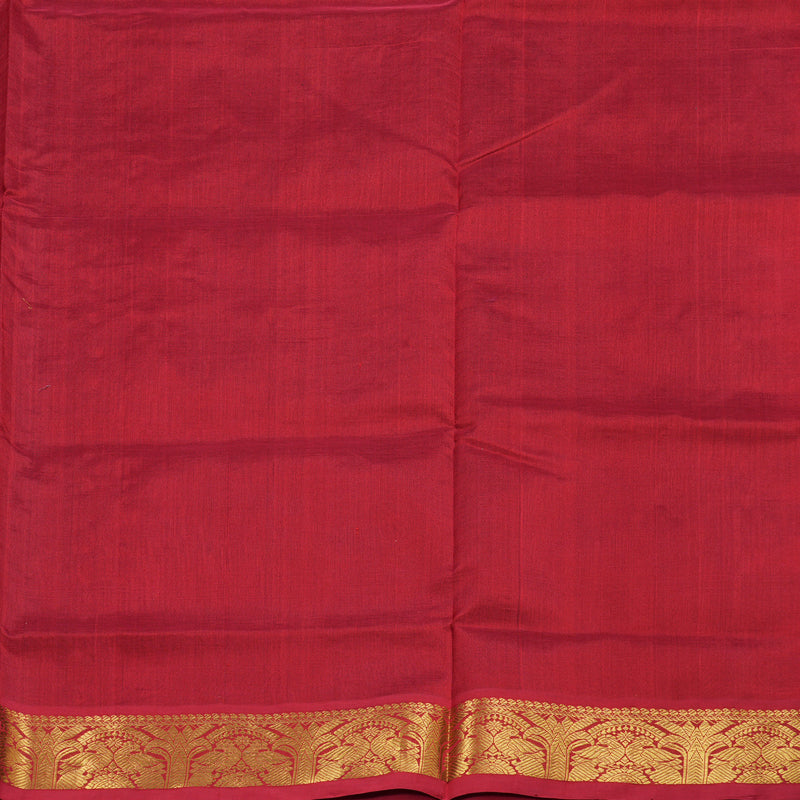 Hayagrivas Handloom Silk Cotton Saree in Regal Maroon SWBE809C3-10