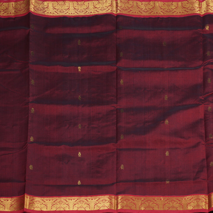 Hayagrivas Handloom Silk Cotton Saree in Regal Maroon SWBE809C3-10