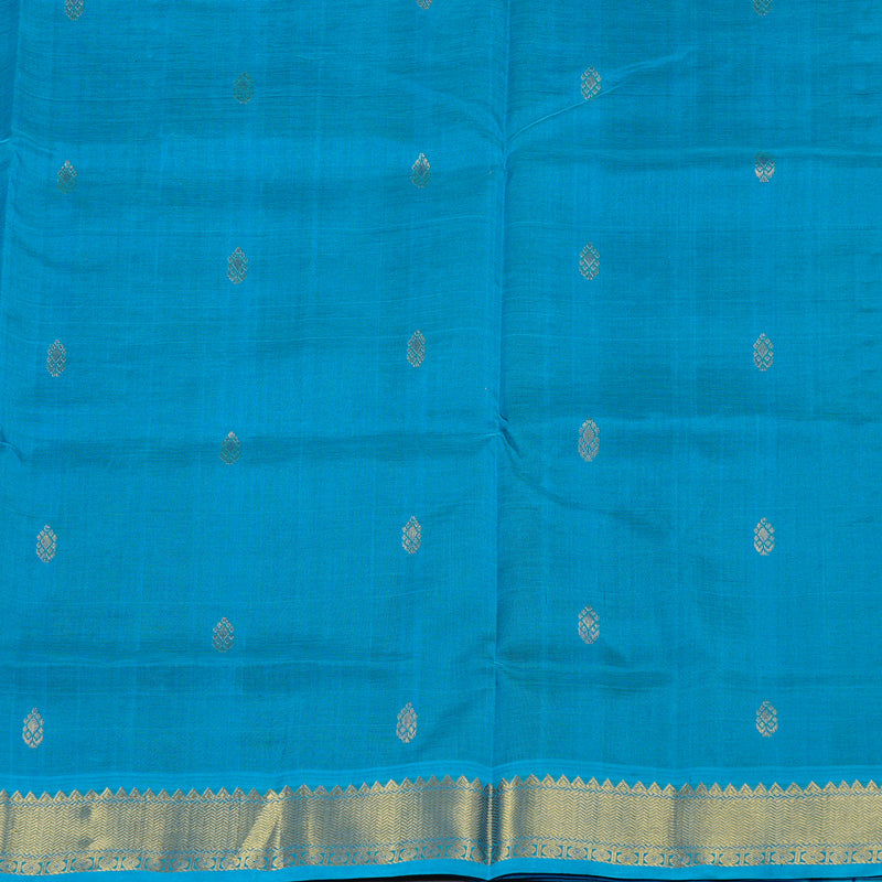 Hayagrivas Handloom Silk Cotton Saree in Enchanting Blue SWBE809C3-5