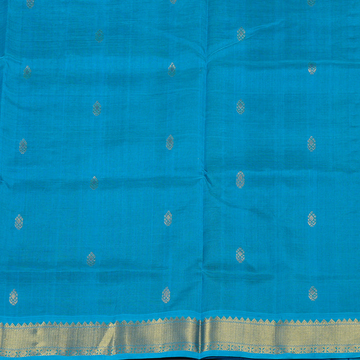 Hayagrivas Handloom Silk Cotton Saree in Enchanting Blue SWBE809C3-5