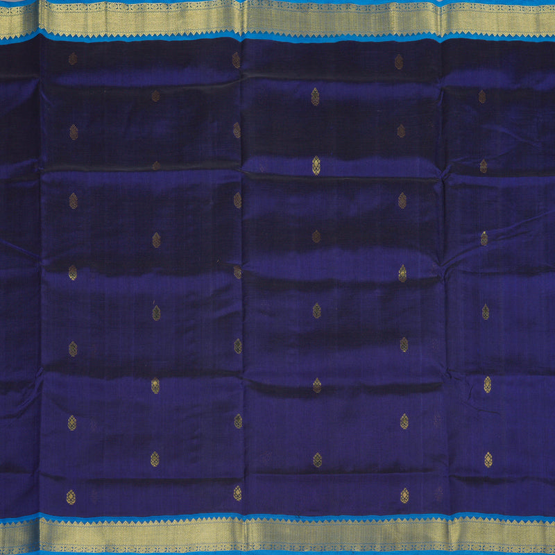 Hayagrivas Handloom Silk Cotton Saree in Enchanting Blue SWBE809C3-5