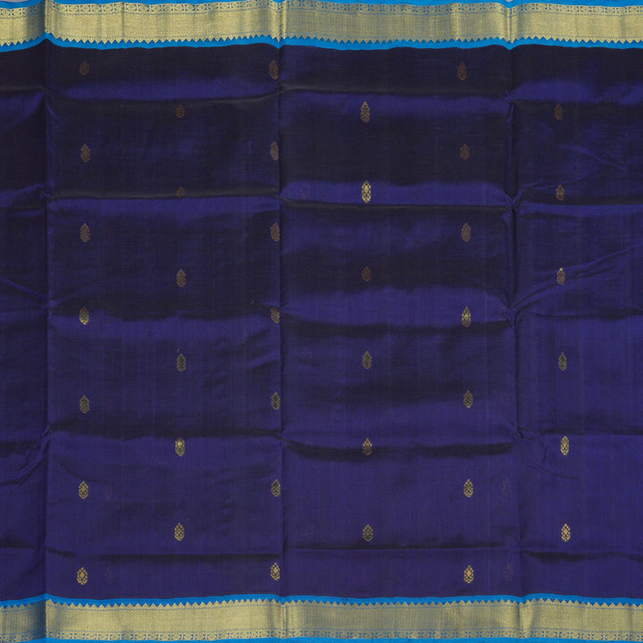 Hayagrivas Handloom Silk Cotton Saree in Enchanting Blue SWBE809C3-5