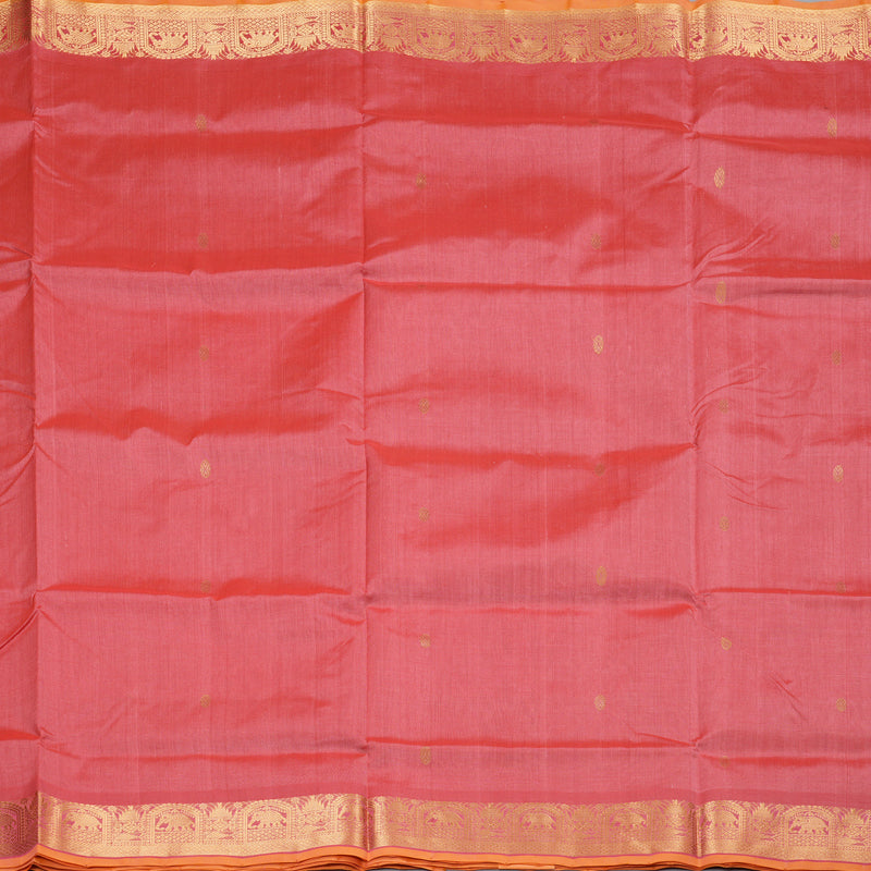Hayagrivas Handloom Silk Cotton Saree in Delicate Orange Pink SWBE809C3-6