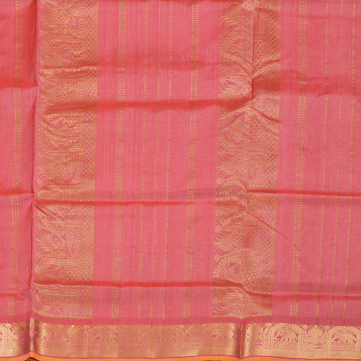 Hayagrivas Handloom Silk Cotton Saree in Delicate Orange Pink SWBE809C3-6