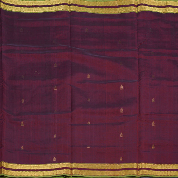 Hayagrivas Handloom Silk Cotton Saree in Stylish Dark Purple SWBE809C3-8