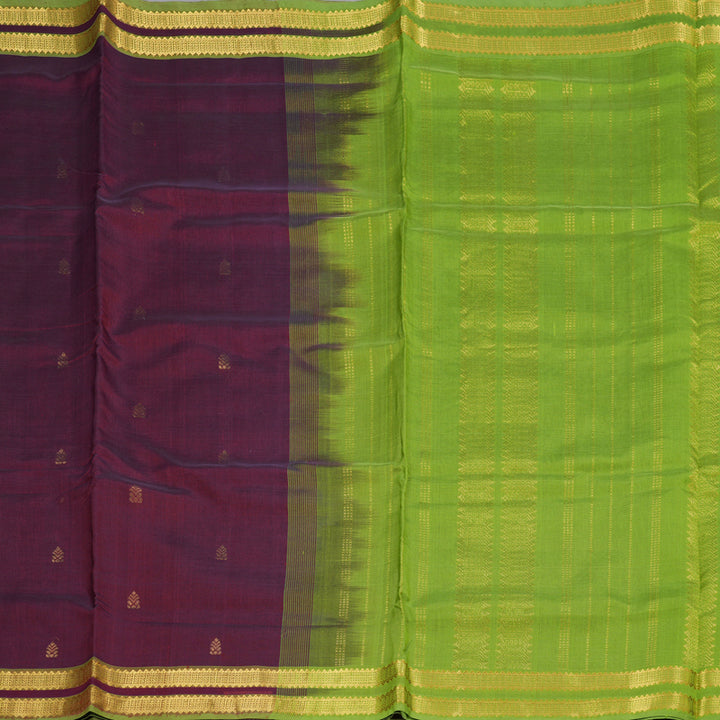 Hayagrivas Handloom Silk Cotton Saree in Stylish Dark Purple SWBE809C3-8