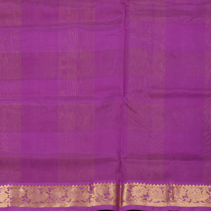 Hayagrivas Handloom Silk Cotton Saree in Captivating Purple With Yellow Checks SWBE809C4-4