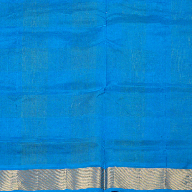 Hayagrivas Handloom Silk Cotton Saree in Decadent Sky Blue With Yellow Checks SWBE809C4-5