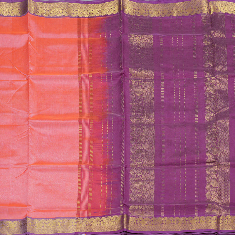 Hayagrivas Handloom Silk Cotton Saree in Splendid Peach Pink SWBE809C5-1