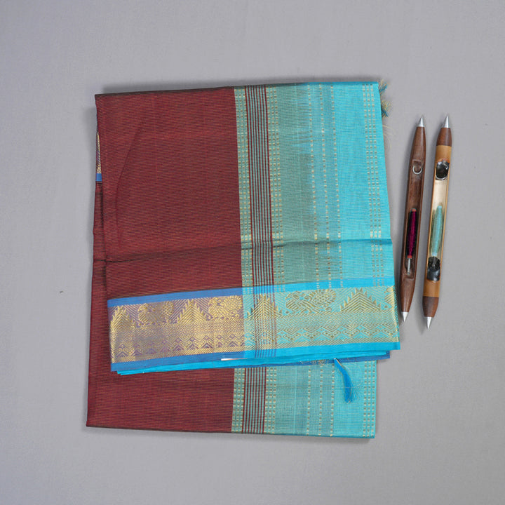 Hayagrivas Handloom Silk Cotton Saree in Majestic Wine Maroon SWBE809C5-10