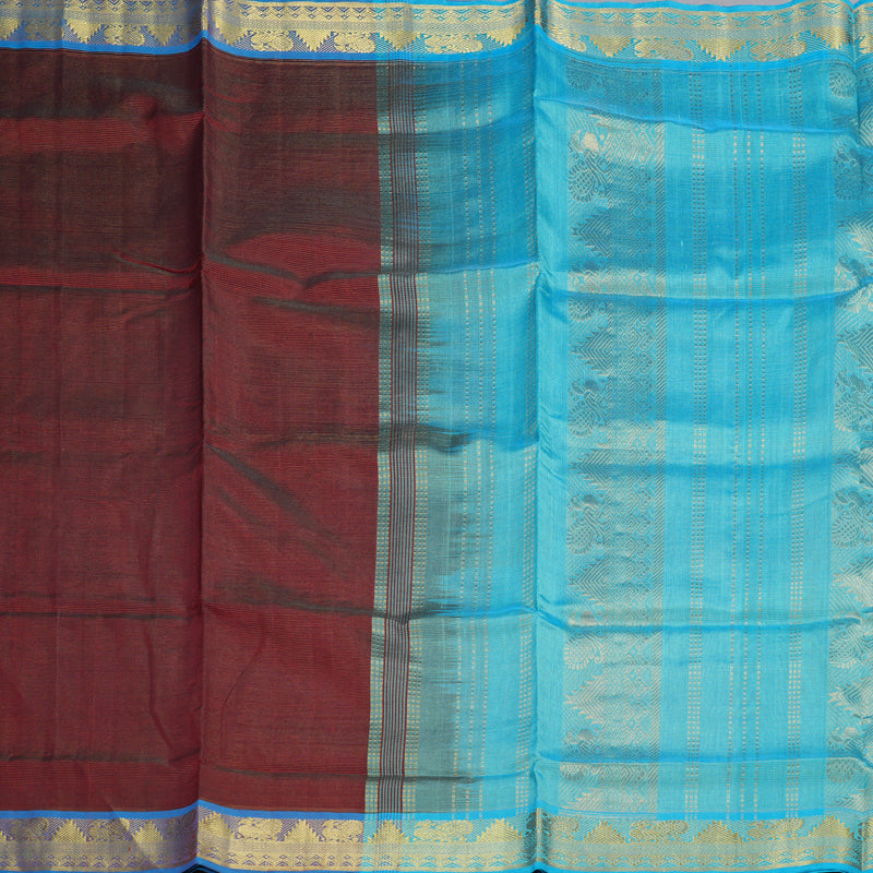 Hayagrivas Handloom Silk Cotton Saree in Majestic Wine Maroon SWBE809C5-10