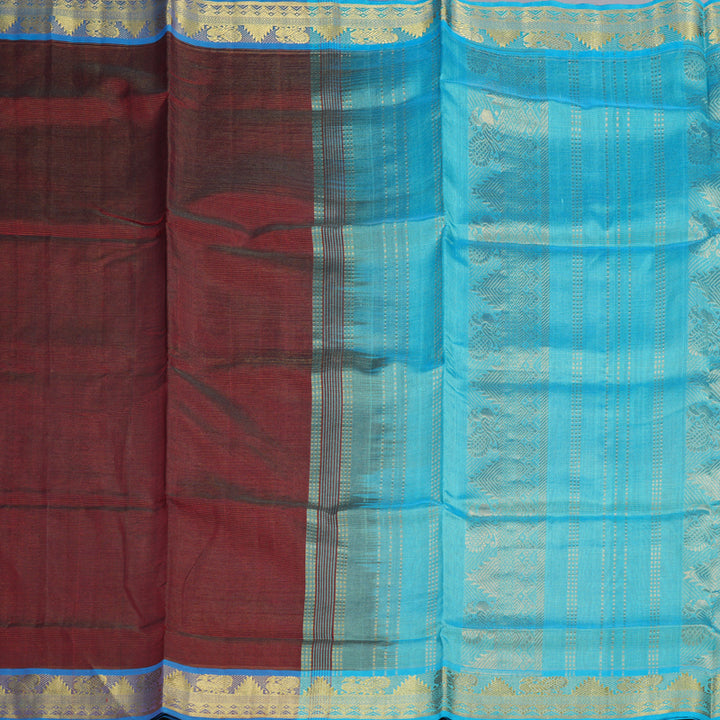 Hayagrivas Handloom Silk Cotton Saree in Majestic Wine Maroon SWBE809C5-10