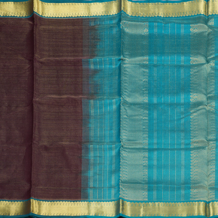 Hayagrivas Handloom Vairaoosi Silk Cotton Saree in Majestic Dark Brown SWBE809C5-2