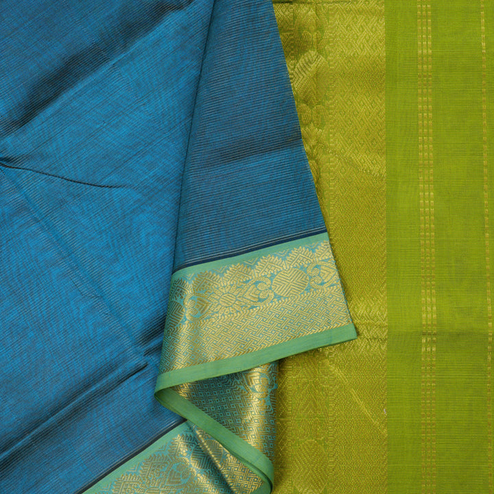 Hayagrivas Handloom Silk Cotton Saree in Mesmering Cobalt Blue SWBE809C5-6