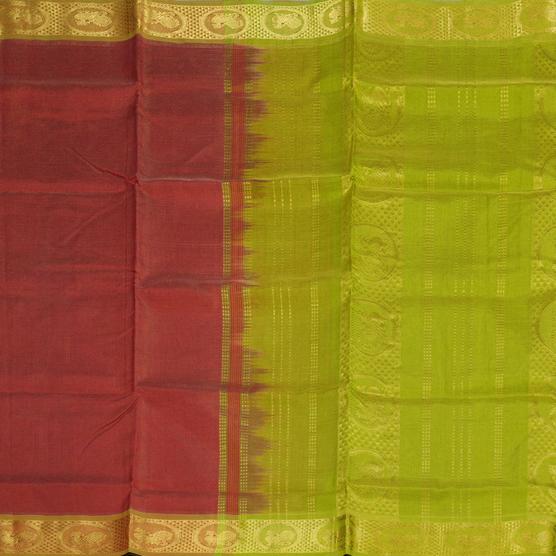 Hayagrivas Handloom Silk Cotton Saree in Opulent Maroon Red SWBE809C5-7