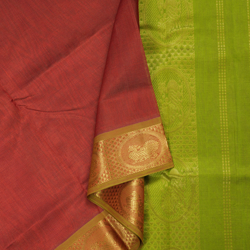 Hayagrivas Handloom Silk Cotton Saree in Opulent Maroon Red SWBE809C5-7