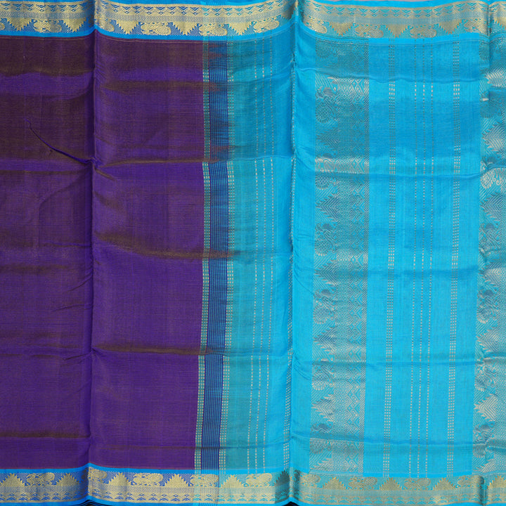 Hayagrivas Handloom Silk Cotton Saree in Enchanting Blue SWBE809C5-8