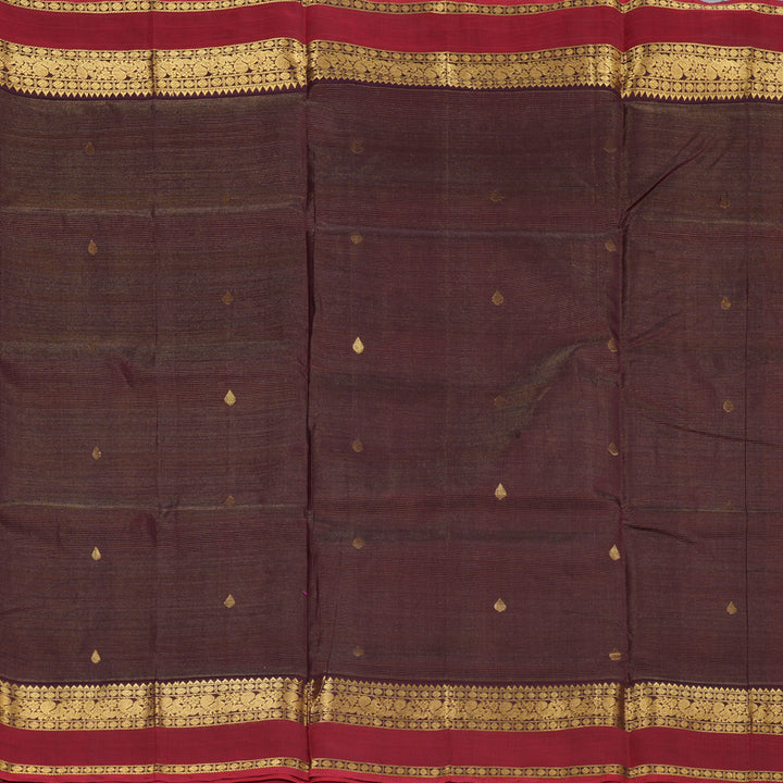 Hayagrivas Handloom Vairaoosi Silk Cotton Saree in Lavish Dark Brown SWBE809C6-1