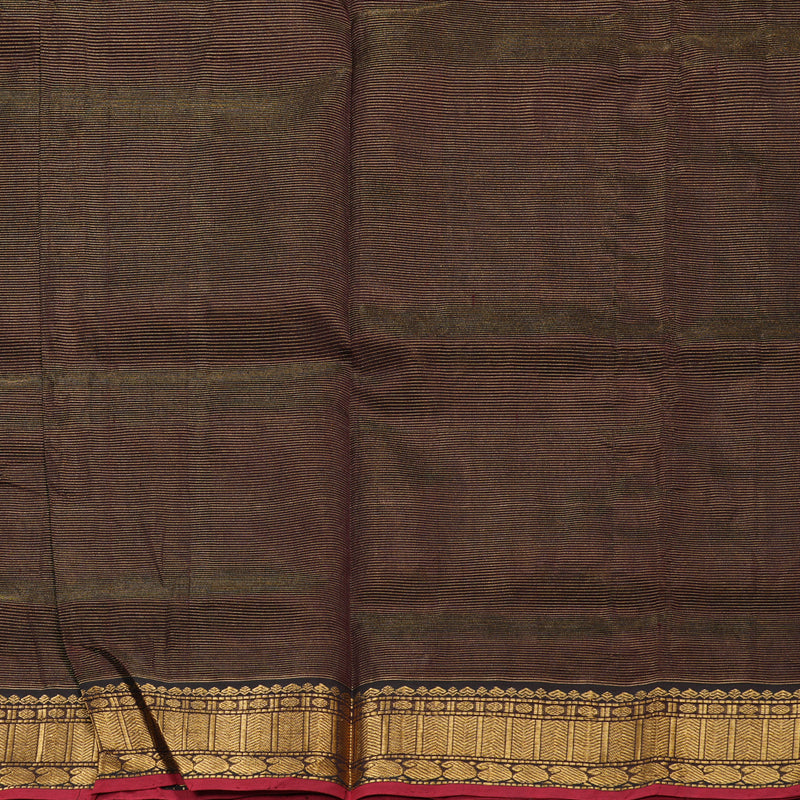 Hayagrivas Handloom Vairaoosi Silk Cotton Saree in Elegant Dark Brown SWBE809C6-3