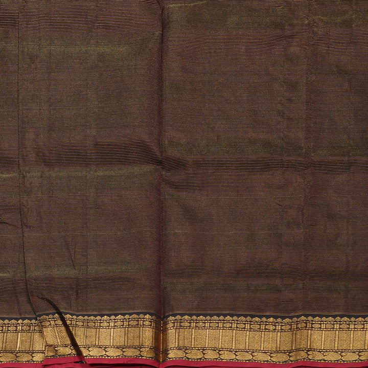 Hayagrivas Handloom Vairaoosi Silk Cotton Saree in Elegant Dark Brown SWBE809C6-3