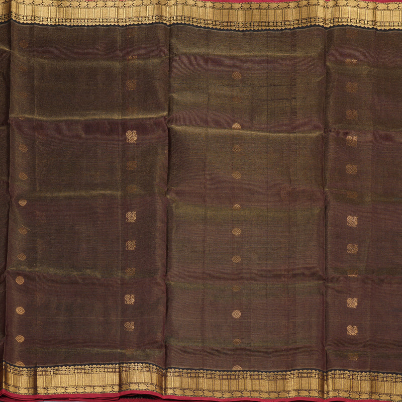 Hayagrivas Handloom Vairaoosi Silk Cotton Saree in Elegant Dark Brown SWBE809C6-3