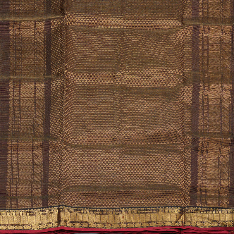 Hayagrivas Handloom Vairaoosi Silk Cotton Saree in Elegant Dark Brown SWBE809C6-3