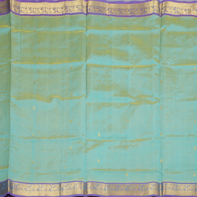 Hayagrivas Handloom Silk Cotton Saree in Alluring Sea Green SWBE809C6-8