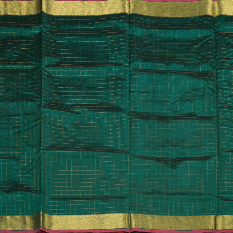 Hayagrivas Handloom Silk Cotton Saree in Mesmerizing Bottle Green SWBE809C7-1