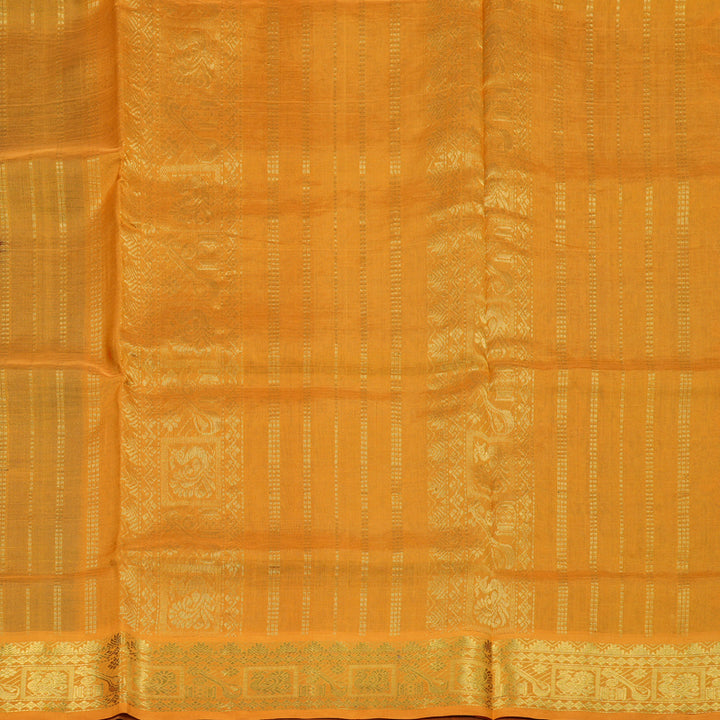 Hayagrivas Handloom Silk Cotton Saree in Gorgeous Dark Blue SWBE809C7-3