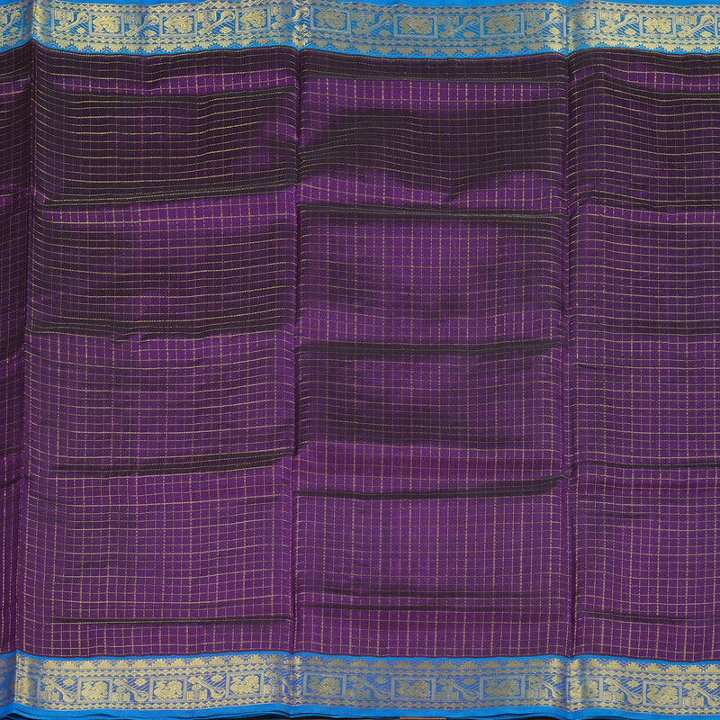Hayagrivas Handloom Silk Cotton Saree in Rich-Toned Dark Purple SWBE809C7-4