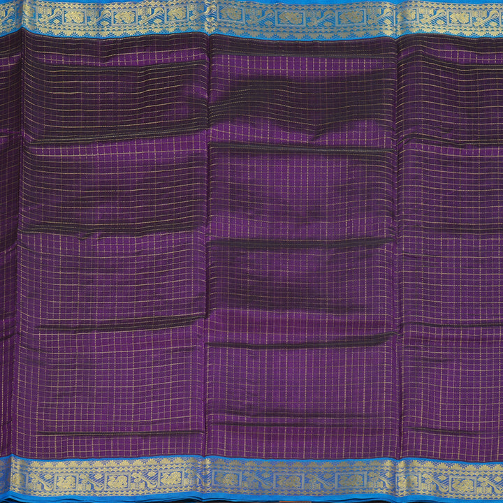 Hayagrivas Handloom Silk Cotton Saree in Rich-Toned Dark Purple SWBE809C7-4